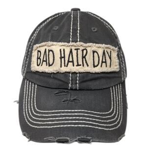 Bad Hair Day Strapback Baseball Cap Gray One Size Adjustable Kb Ethos Vintage